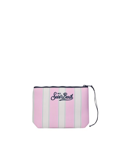 Pochette Aline Beach Stripes in scuba con stampa a righe Rosa Mc2 Saint Barth | ALIN00100760L